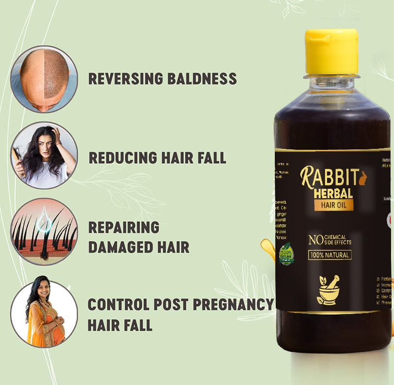 Rabit Herbal Hair Oil - 100% Effective!